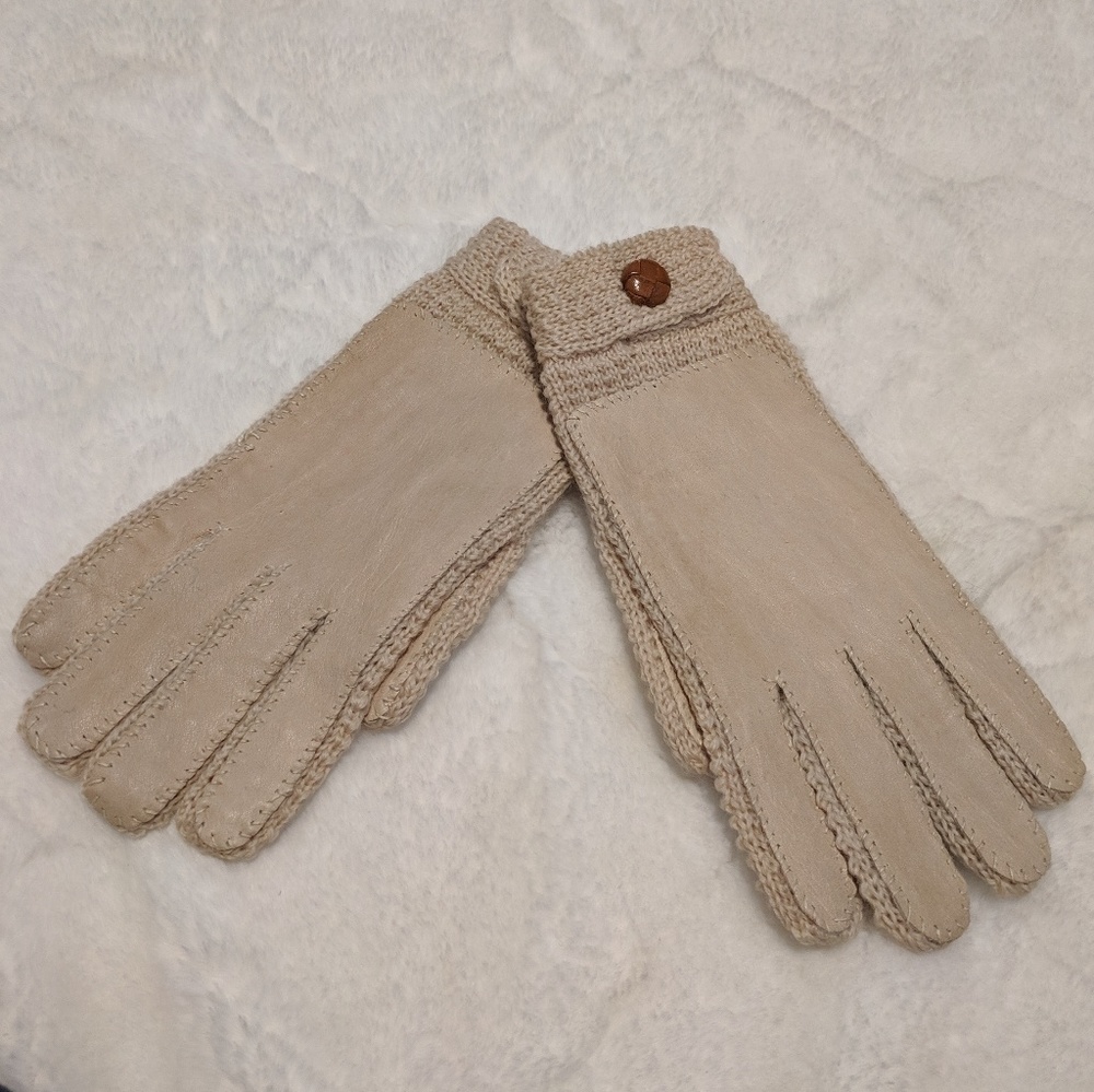 Vintage Gimbel's wool & leather gloves